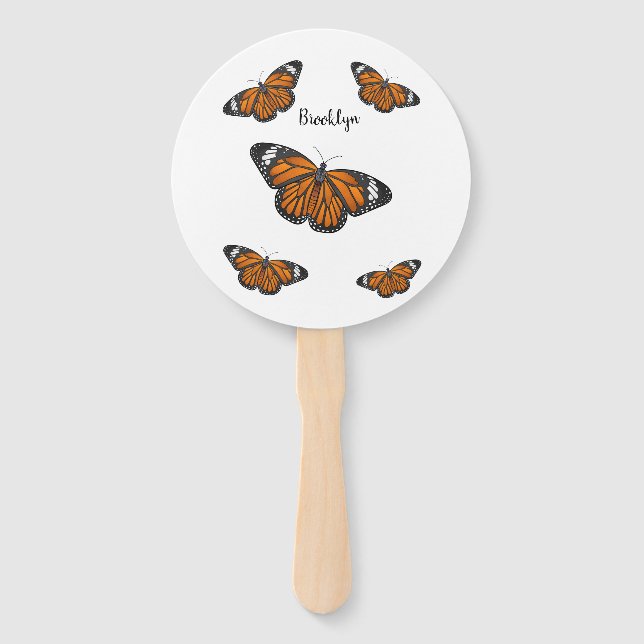 Éventail Illustration de papillon monarque (Devant)