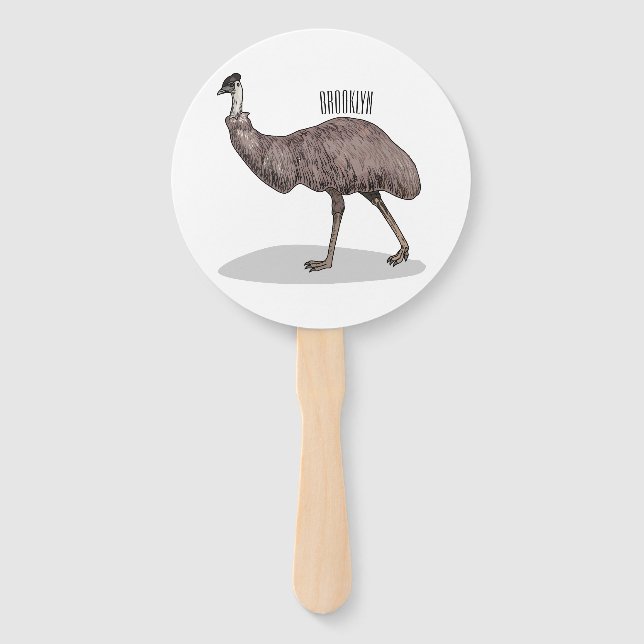 Éventail Illustration d'Emu bird (Devant)