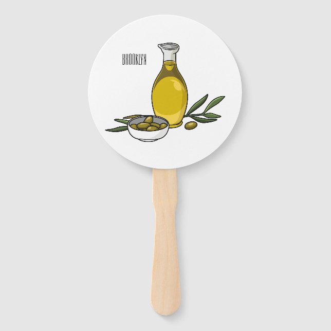 Éventail Illustration d'huile d'olive (Devant)