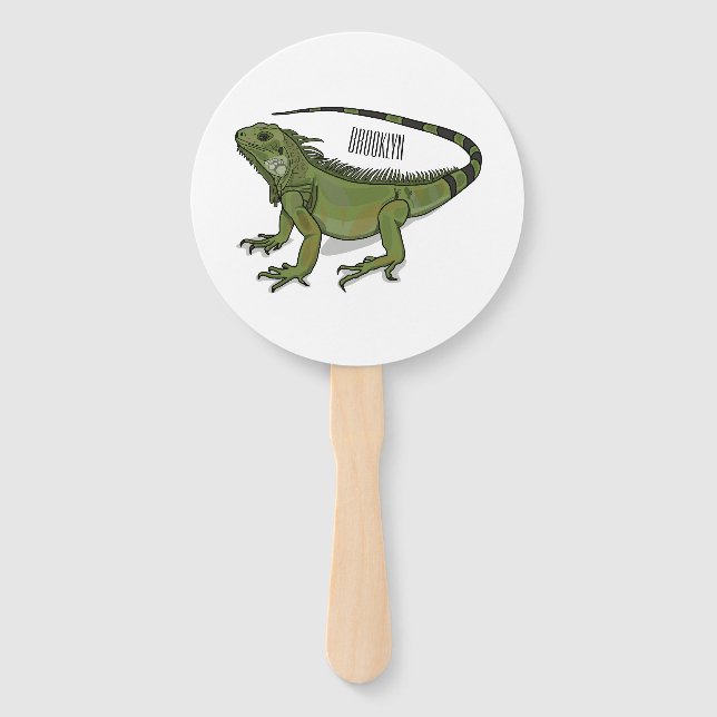 Éventail Illustration d'Iguana (Devant)
