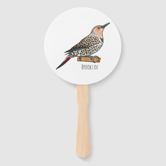 Éventail Illustration d'oiseau de scintillement du Nord (Devant)