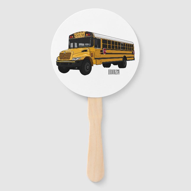 Éventail Illustration d'un autobus scolaire (Devant)