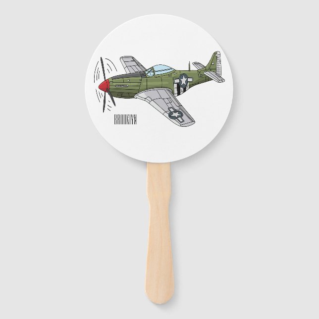 Éventail Illustration d'un avion militaire (Devant)