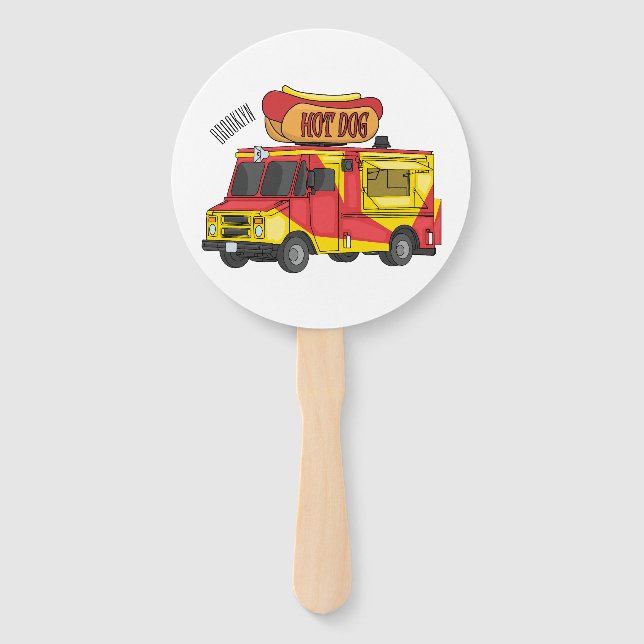 Éventail Illustration d'un camion de nourriture pour chien  (Devant)