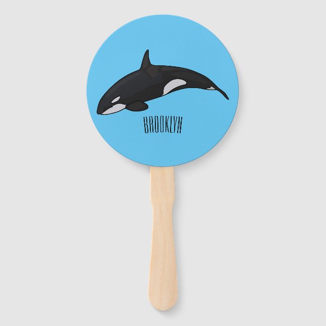 Éventail Illustration d'une baleine tueuse (Devant)