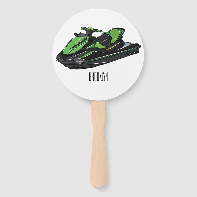 Éventail Illustration Jet ski (Devant)