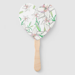 Éventail Illustration White Lily