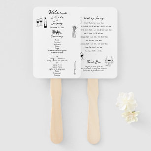 Éventail Illustrations de mariage avec main noire