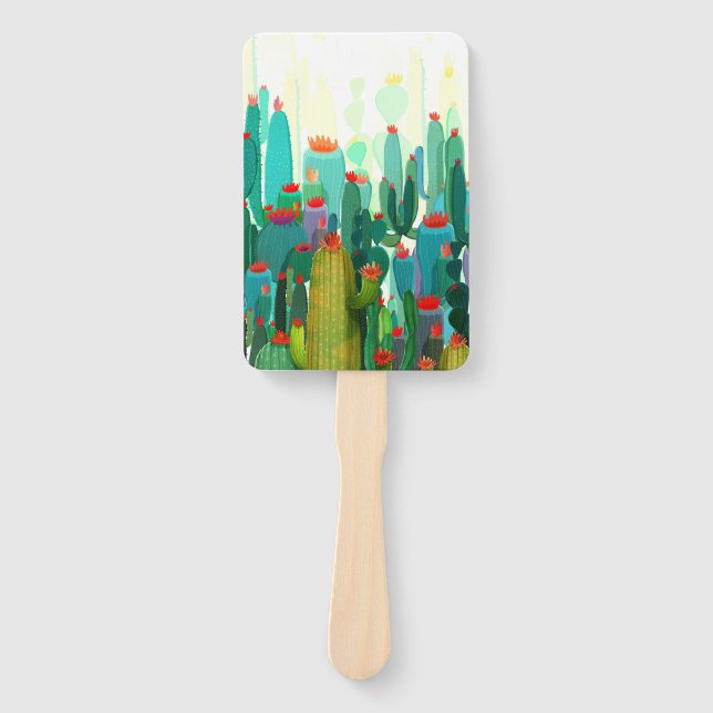 Éventail Impression Cactus | Beaucoup De Cactus (Devant)