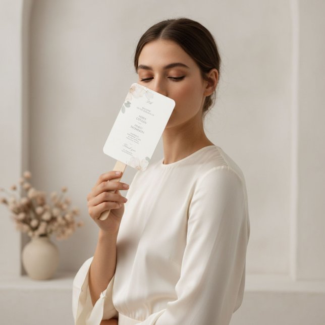 Éventail Ivory | Programme de mariage chic à fleurs à l'aqu (Créateur téléchargé)