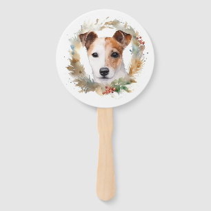Éventail Jack Russell Christmas Wreath Festive Pup
