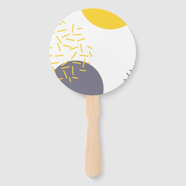 Éventail Jaune, cool, moderne, art géométrique tendance (Devant)