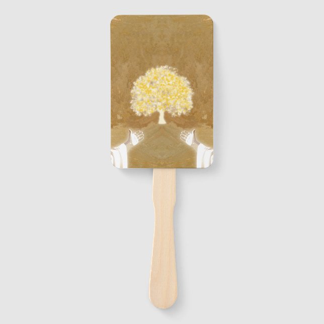 Éventail Jésus Ouvrir les bras Clous dans les mains Arbre d (Devant)