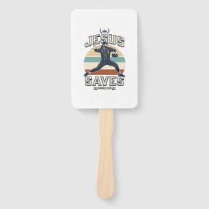 Éventail Jésus Sauve Baseball Vintage Vector Design Chrétie
