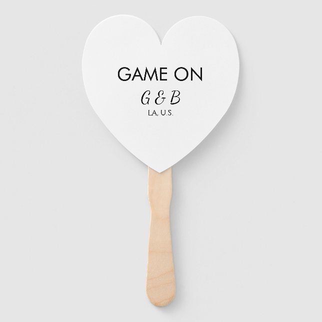 Éventail Jeu ajouter nom du couple mariage lieu ville g (Devant)