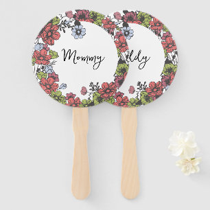 Éventail Jeux de Baby shower Fleur sauvage Pastel coloré