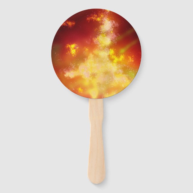 Éventail Jeux de flammes du ciel nocturne (Dos)