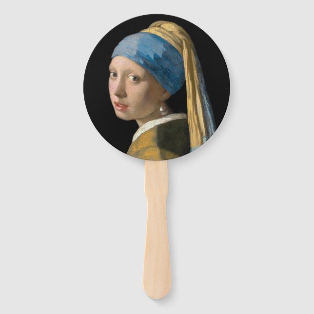 Éventail Johannes Vermeer - Fille avec une oreille perle (Devant)