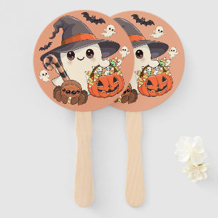 Éventail Joli fantôme de Halloween de style Kawaii