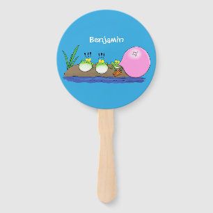 Éventail Jolie grenouilles drôles bubblegum dessin animé il