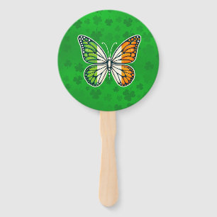 Éventail Jour de la Saint-Patrick papillon irlandais