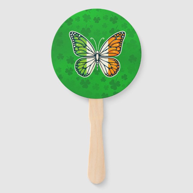 Éventail Jour de la Saint-Patrick papillon irlandais (Devant)