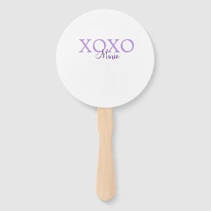 Éventail Jour de la Saint Valentin Xoxo ajouter nom pastel 