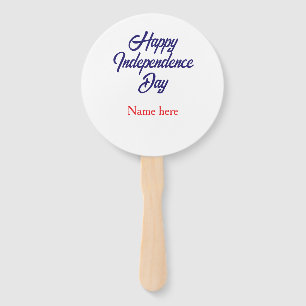 Éventail joyeuse fête de l'indépendance nom bleu rouge amér