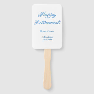 Éventail Joyeuse retraite bleue années de service nom paste