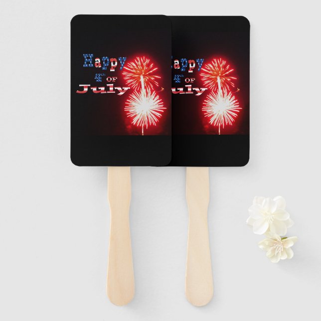 Éventail Joyeux feux d'artifice 4 juillet (Devant et derrière)