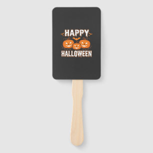 Éventail Joyeux Halloween Citrouille Chauve-Souris Vecteur