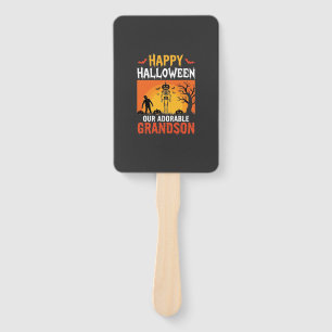 Éventail Joyeux Halloween Petit-Fils Squelette Citrouille