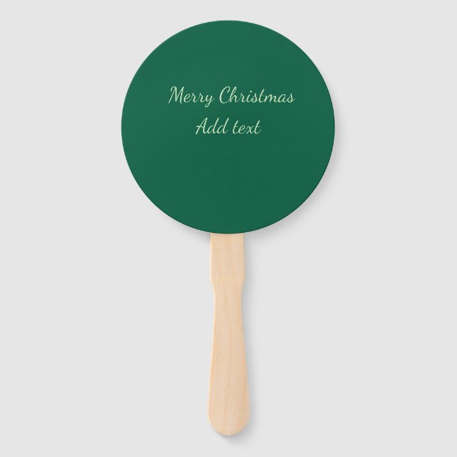 Éventail Joyeux Noël vert plaine solo arrière - plan vacanc (Devant)