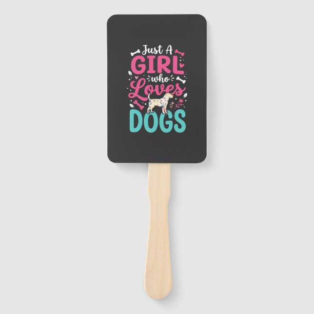 Éventail Juste Une Fille Qui Aime Les Chiens (Devant)