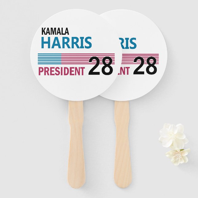 Éventail Kamala Harris 2028 (Devant et derrière)