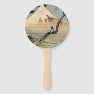 Éventail Katsushika Hokusai - Garçon regardant le Mont Fuji