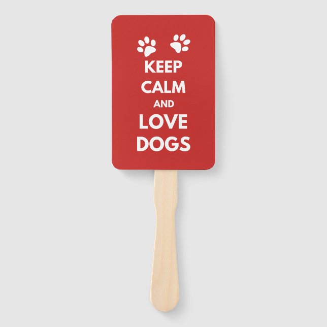 Éventail Keep calm and love dogs (Devant)