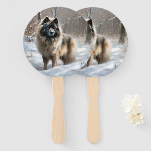 Éventail Keeshond Qu'il neige Noël