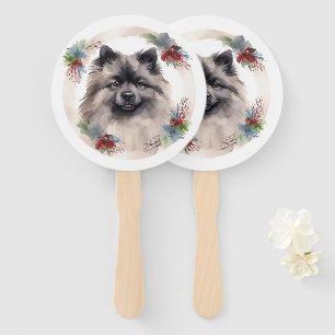 Éventail Keeshony Christmas Wreath Festive Pup