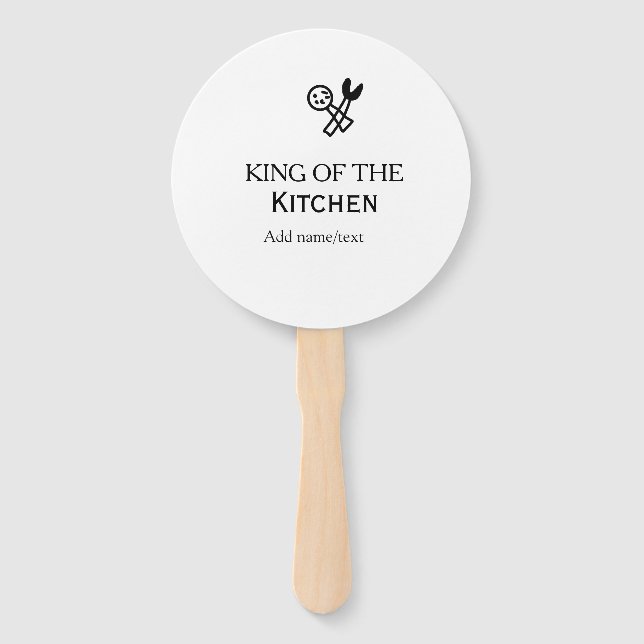 Éventail King of the kitchen chef cooking add name crown ha (Devant)