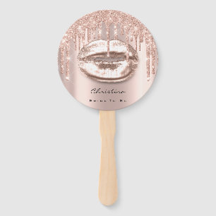 Éventail Kiss Lips Sweet 16e Fête des mariées Rose Sparkly
