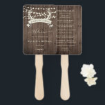 Éventail "La chasse est finie" Rustic Barn Mariage du soir<br><div class="desc">Bois de cerfs de style rustique "The Hunt is Over" design avec cordes de lumière sur fond de grange bois,  idéal pour un mariage extérieur en soirée,  mariage de grange,  mariage de automne,  mariage campagnard,  mariage cowboy... .Une partie de notre collection : https://www.zazzle.com/collections/rustic_antlers_hunt_is_over_wedding_collection_1-119776334247121435?rf=238919973384052768&CMPN=share_dclit&lang=en&socia</div>