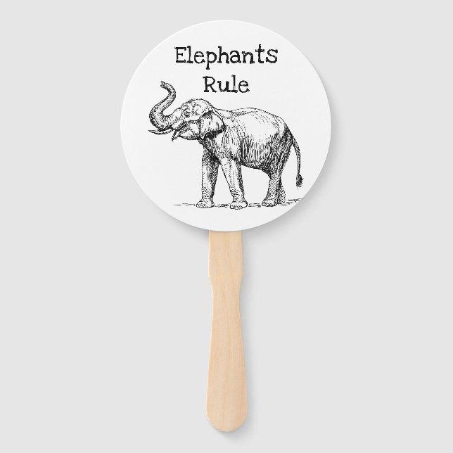 Éventail La règle des éléphants (Devant)