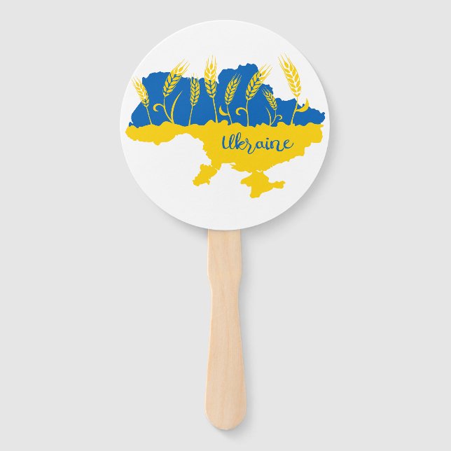 Éventail La typographie ukrainienne et l'oreille au blé sur (Devant)