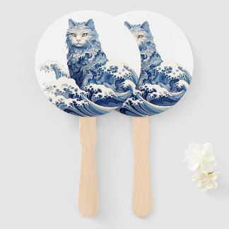 Éventail La Vague De Chat Au Large De Kanagawa