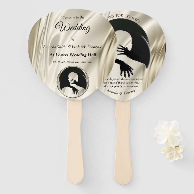 Éventail L'amour est tout ce qu'il y a des fans à la main (Devant et derrière)