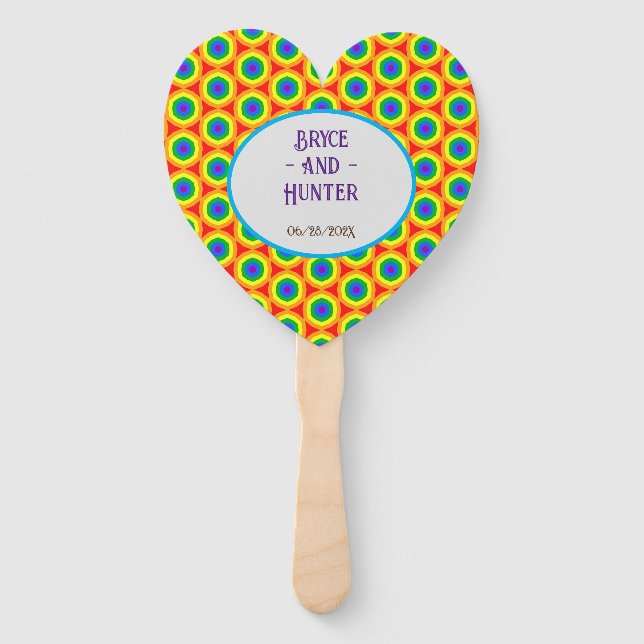 Éventail LBGTQA+ Design arc-en-ciel (Devant)