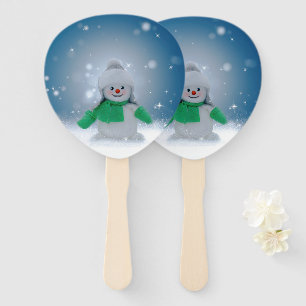 Éventail Le personnage de bonhomme de neige de Noël adorabl
