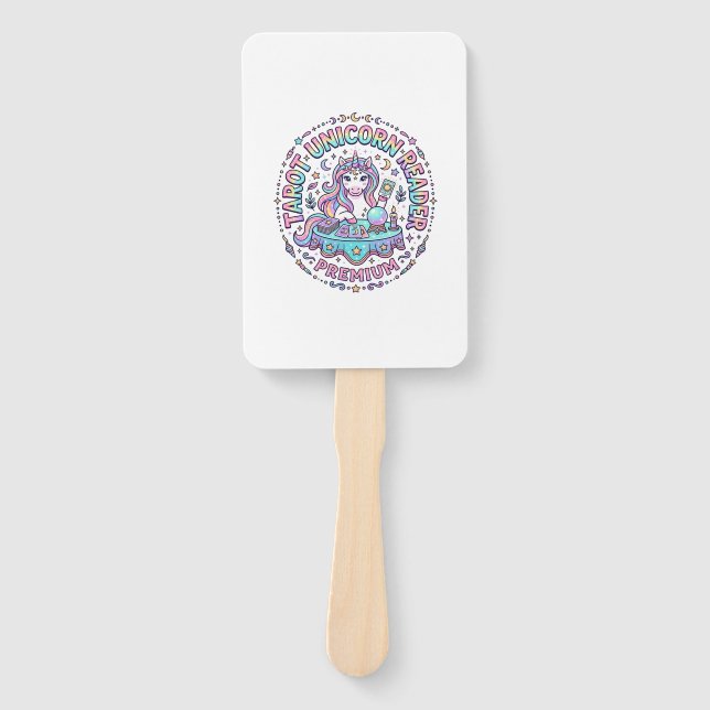 Éventail Lecteur de Tarot Licorne Premium Drôle Impression  (Devant)