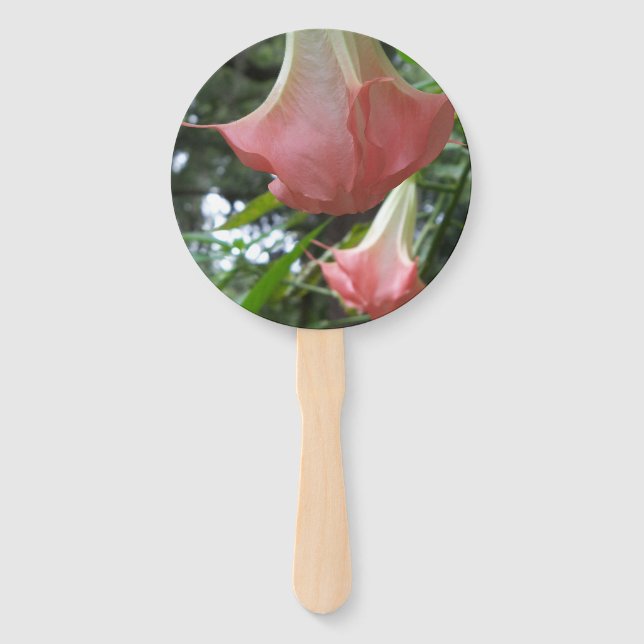 Éventail Les anges roses trompent les fleurs (Devant)